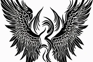 Phoenix spreading wings and rising from ashes Chest Tattoo Male tattoo idea