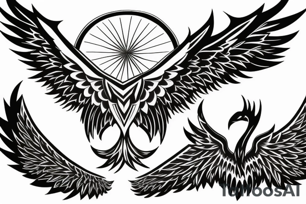 Phoenix spreading wings and rising from ashes Chest Tattoo Male tattoo idea