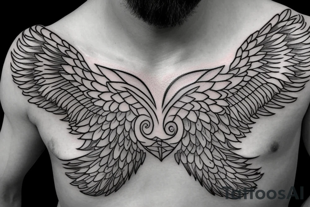 Phoenix spreading wings and rising from ashes Chest Tattoo Male tattoo idea