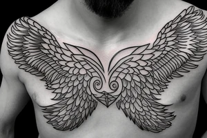 Phoenix spreading wings and rising from ashes Chest Tattoo Male tattoo idea