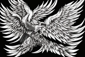 Phoenix spreading wings and rising from ashes Tattoo Male tattoo idea
