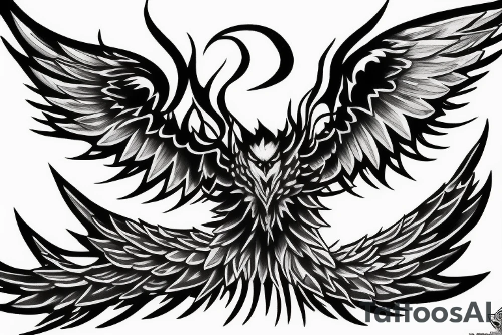 Phoenix spreading wings and rising from ashes Tattoo Male tattoo idea