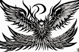 Phoenix spreading wings and rising from ashes Tattoo Male tattoo idea