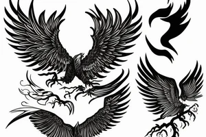 Phoenix spreading wings and rising from ashes Tattoo Male tattoo idea
