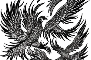 Phoenix spreading wings and rising from ashes Tattoo Male tattoo idea