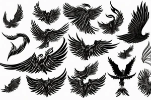 Phoenix spreading wings and rising from ashes Tattoo Male tattoo idea