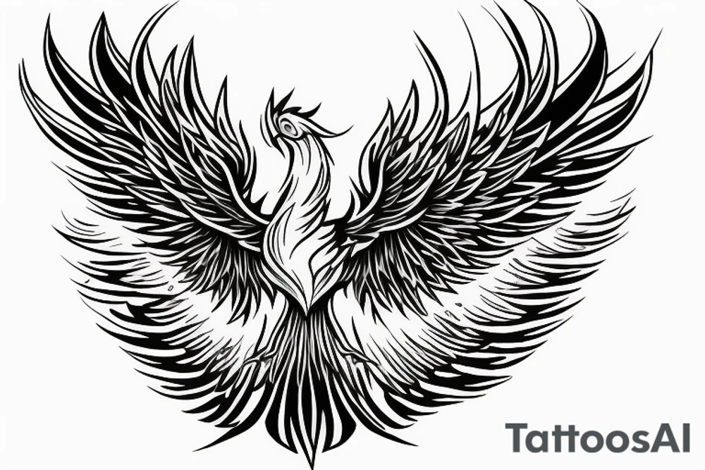 Phoenix spreading wings and rising from ashes Tattoo Male tattoo idea