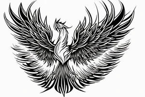 Phoenix spreading wings and rising from ashes Tattoo Male tattoo idea