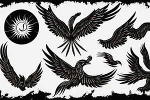 Phoenix spreading wings and rising from ashes Tattoo Male tattoo idea