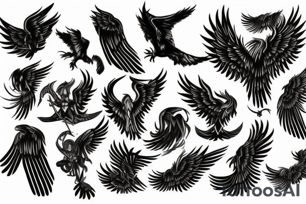 Phoenix spreading wings and rising from ashes Tattoo Male tattoo idea