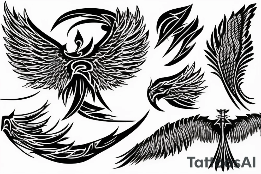 Phoenix spreading wings and rising from ashes Tattoo Male tattoo idea