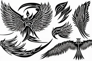 Phoenix spreading wings and rising from ashes Tattoo Male tattoo idea