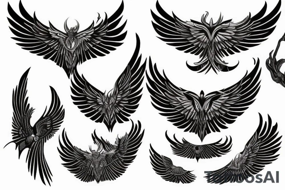 Phoenix spreading wings and rising from ashes Tattoo Male Chest tattoo idea