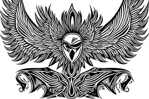 Phoenix spreading wings and rising from ashes Tattoo Male Chest tattoo idea