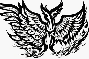 Phoenix spreading wings and rising from ashes Tattoo Male Chest tattoo idea