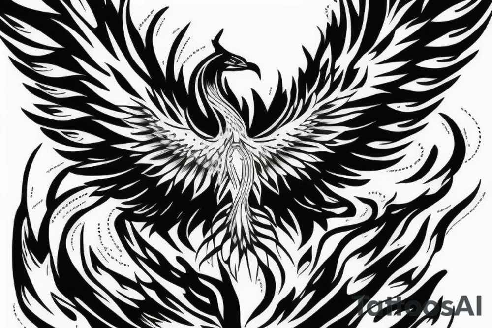 Phoenix spreading wings and rising from ashes Tattoo Male Chest tattoo idea