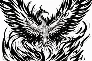 Phoenix spreading wings and rising from ashes Tattoo Male Chest tattoo idea