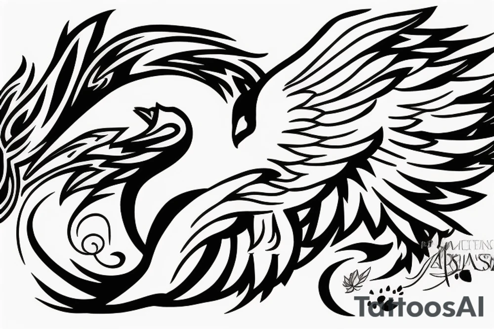 Phoenix rising from the ashes tattoo idea