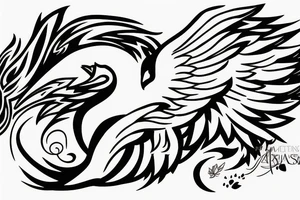 Phoenix rising from the ashes tattoo idea
