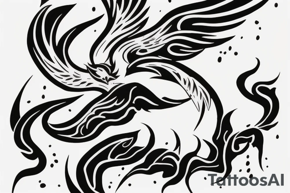 Phoenix rising from the ashes tattoo idea