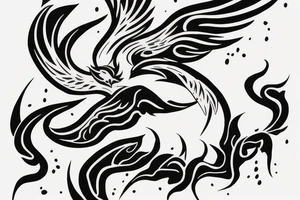 Phoenix rising from the ashes tattoo idea