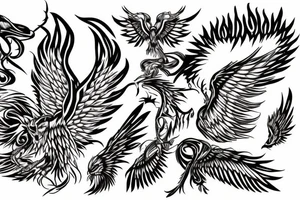 Phoenix rising from the ashes tattoo idea