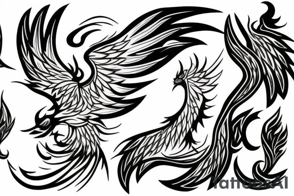 Phoenix rising from the ashes tattoo idea