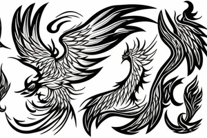 Phoenix rising from the ashes tattoo idea
