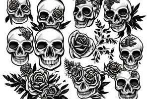 Skull with nature tattoo idea