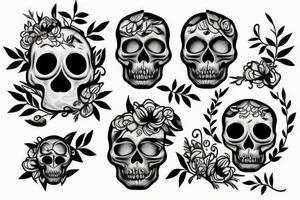 Skull with nature tattoo idea