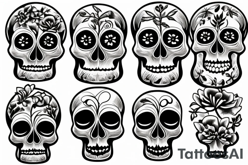 Skull with nature tattoo idea