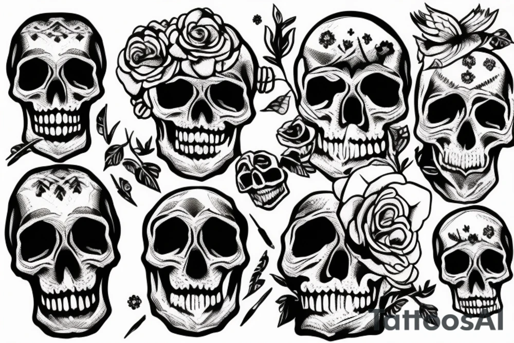 Mountains with skull tattoo idea