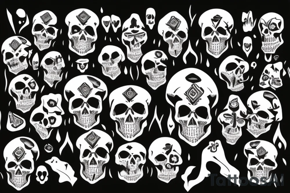 Mountains with skull tattoo idea
