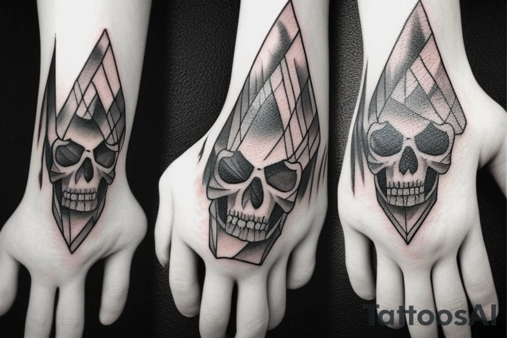 Mountains with skull tattoo idea