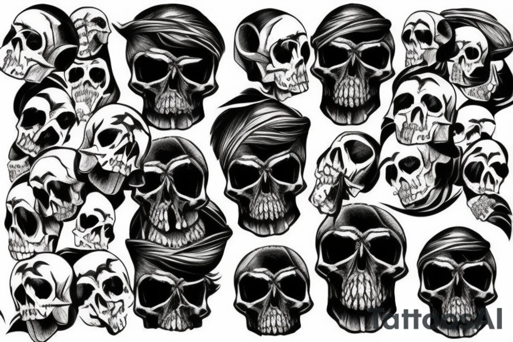 Mountains with skull tattoo idea