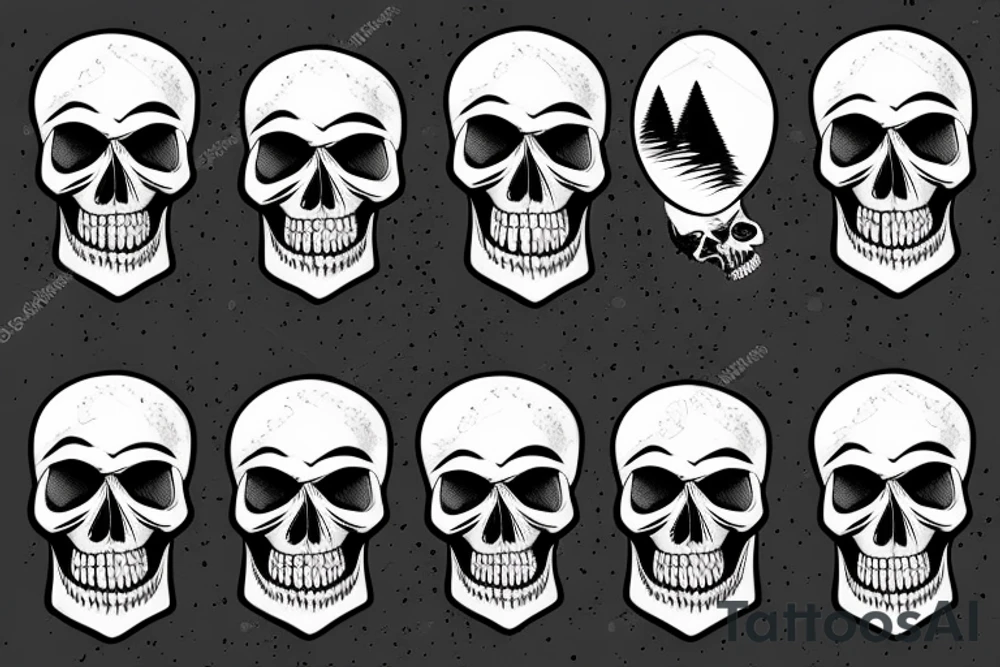 Mountains with skull tattoo idea