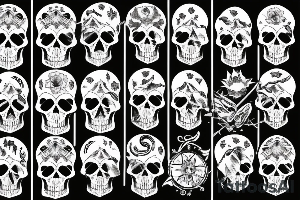 Mountains with skull tattoo idea