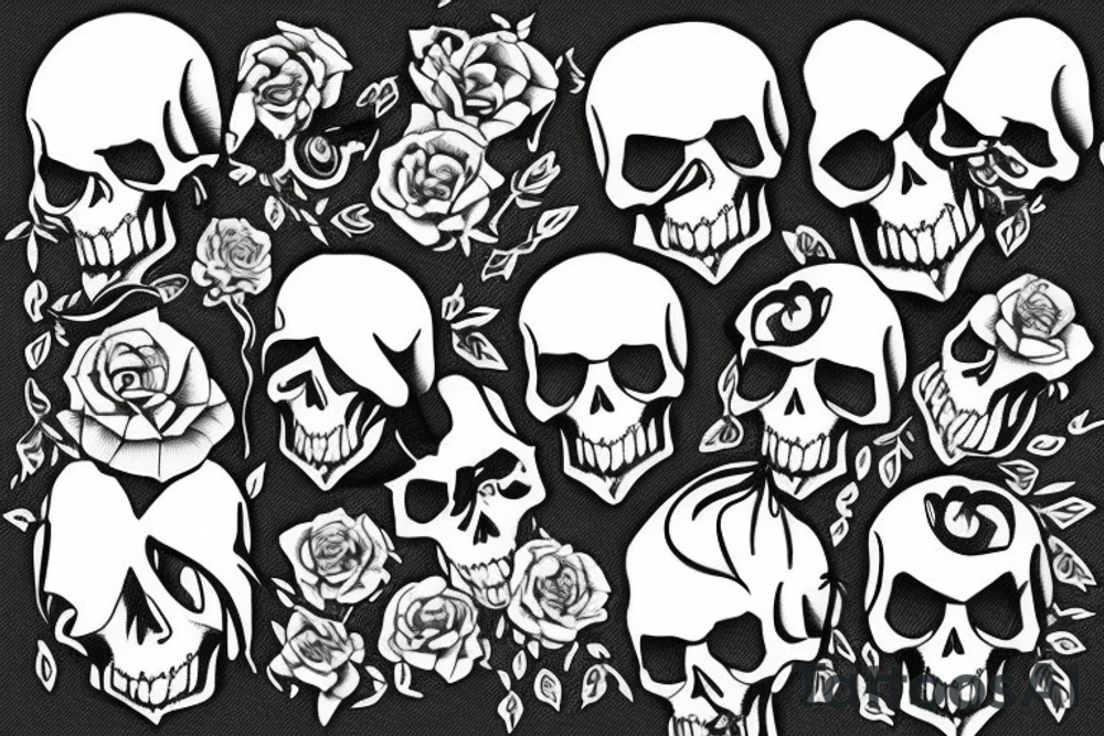 Mountains with skull tattoo idea
