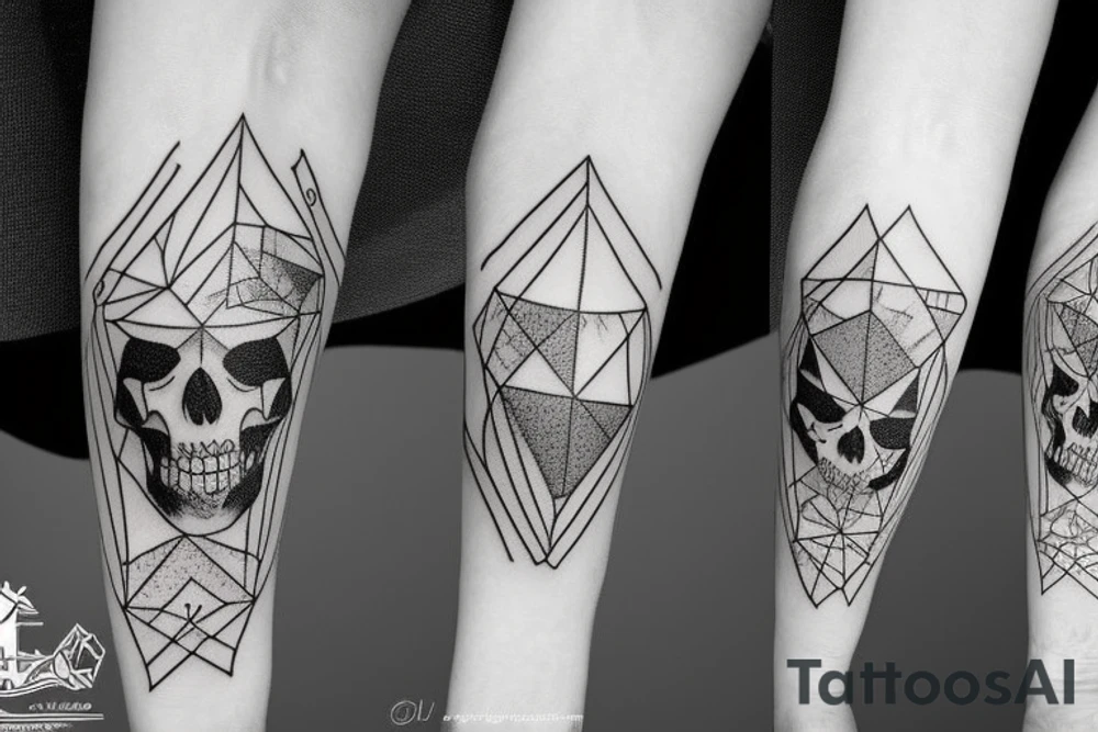 Mountains with skull tattoo idea