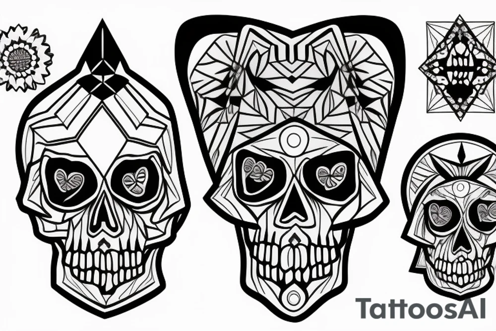 Mountains with skull tattoo idea