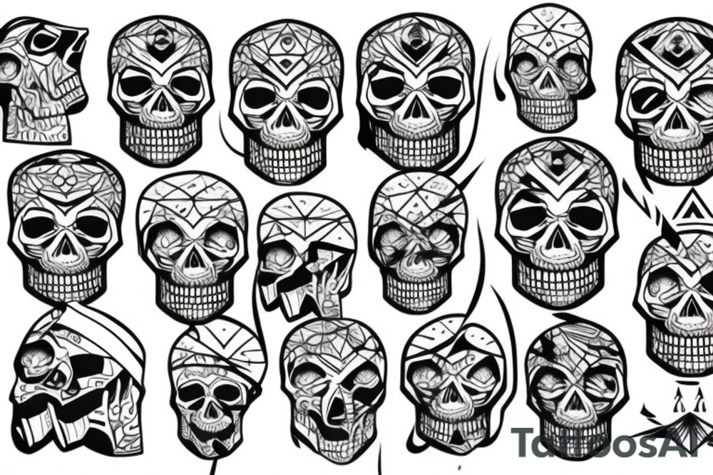 Mountains with skull tattoo idea