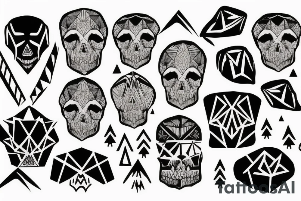 Mountains with skull tattoo idea
