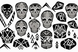 Mountains with skull tattoo idea