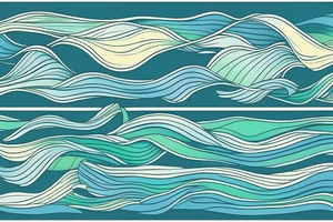 stream. three small words printed in the waves: seen, loved, held. Colors: pastel blues and green. Gentle blending tattoo idea