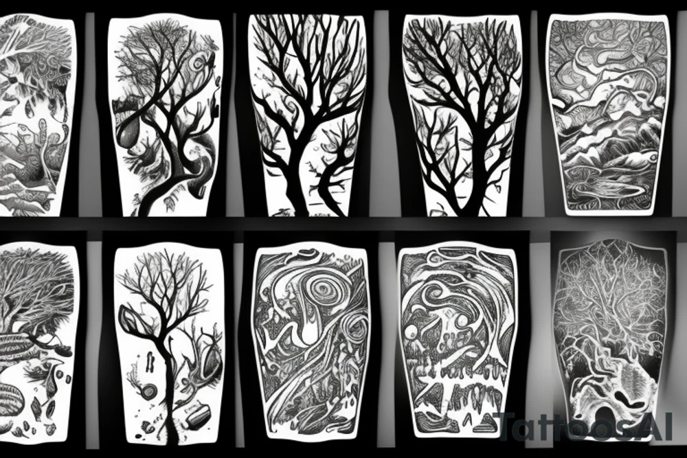 stream and trees tattoo tattoo idea