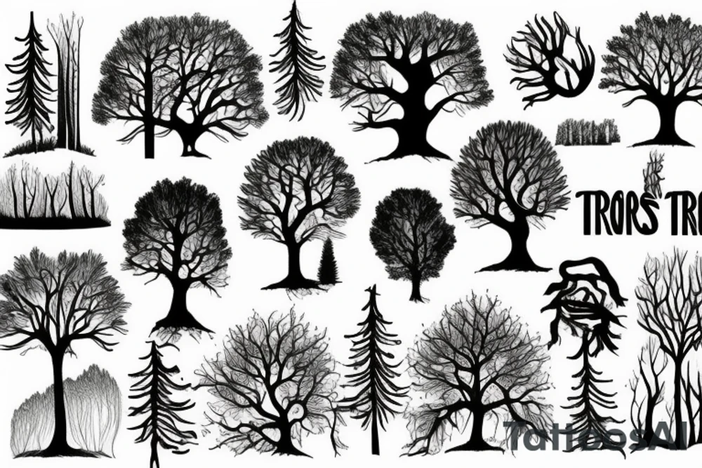 stream and trees tattoo tattoo idea
