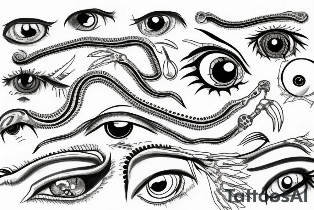 centipede with eyes tattoo idea