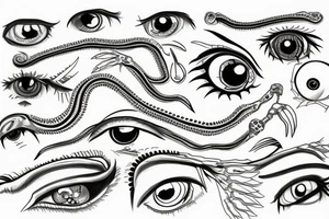 centipede with eyes tattoo idea