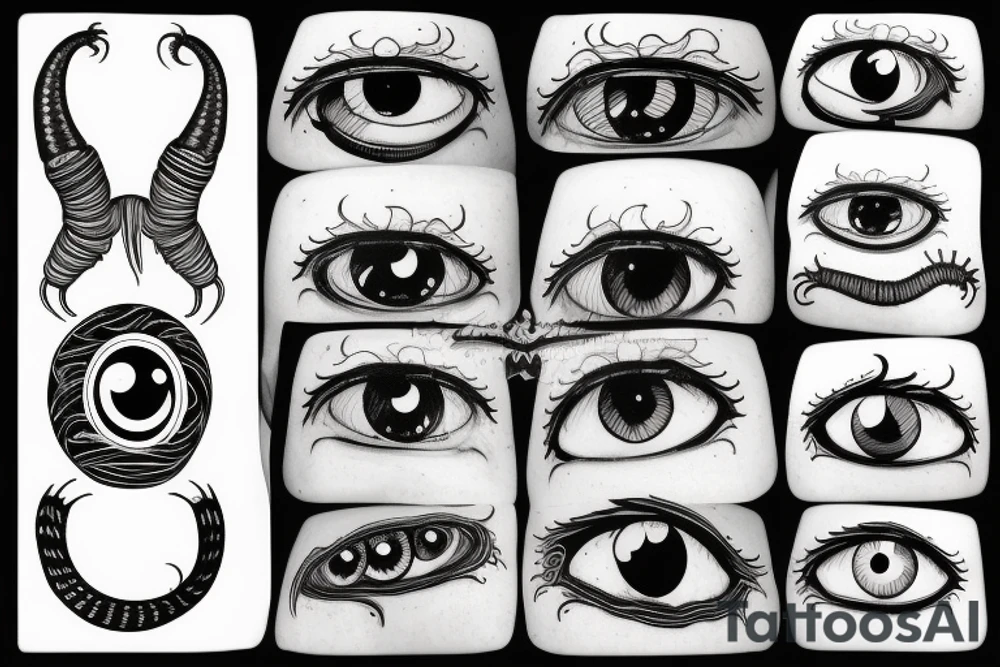 centipede with eyes tattoo idea