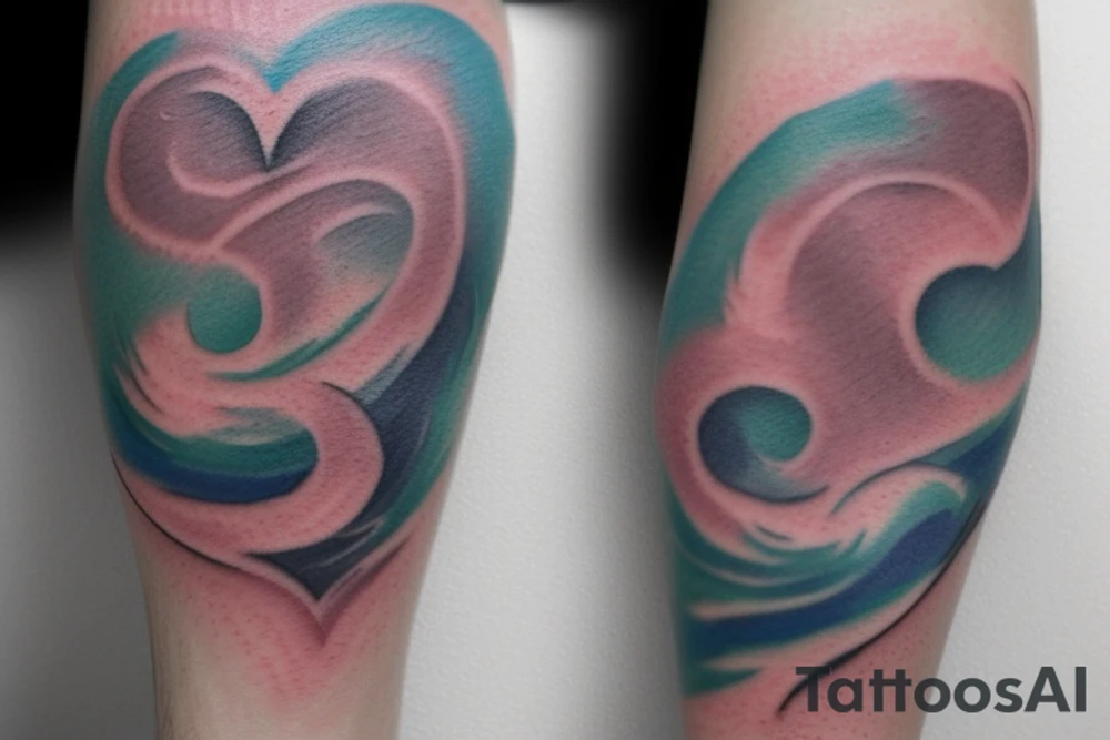 VERY small shoulder tattoo. wave contained partly in a heart. Pastel. tattoo idea